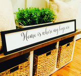 Home is where my boys are farmhouse sign. Home decor. Farmhouse decor. Fixer upper decor. Farmhouse sign. Gift for mom. Framed sign.