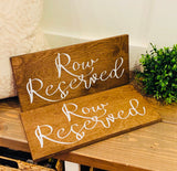 Row Reserved wedding sign. Reserved sign. Wedding prop. Wedding sign. Wood sign. Reserved wood sign. Wedding decor.