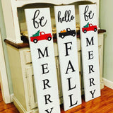 Porch sign. Hello fall. Fall decor. Be merry. Christmas porch sign. Thanksgiving porch sign. Fall porch sign. Porch decor. Fall sign.