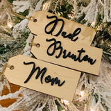 Christmas stocking tag. Personalized Christmas stocking. Christmas decor. Farmhouse stocking tag. Wood name tag. Stocking name tag.