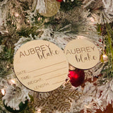 Personalized birth stats wood circle. Hospital welcome sign. Baby announcement. Baby shower. Engraved baby sign. Baby prop. New born baby.