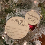 Personalized birth stats wood circle. Hospital welcome sign. Baby announcement. Baby shower. Engraved baby sign. Baby prop. New born baby.