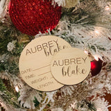 Personalized birth stats wood circle. Hospital welcome sign. Baby announcement. Baby shower. Engraved baby sign. Baby prop. New born baby.