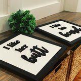 I like his beard. I like her butt. Master bedroom decor. Bedroom sign. Wedding gift. Farmhouse decor. Framed sign. Home decor.