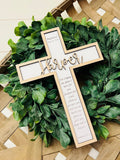 Baptism gift. Baptism cross. Dedication gift. Christening gift. Wood cross. Wooden cross. Personalized cross. Baby dedication gift.