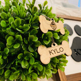 Dog Collar Tag. Engraved Wood dog tag. Personalized dog tag.