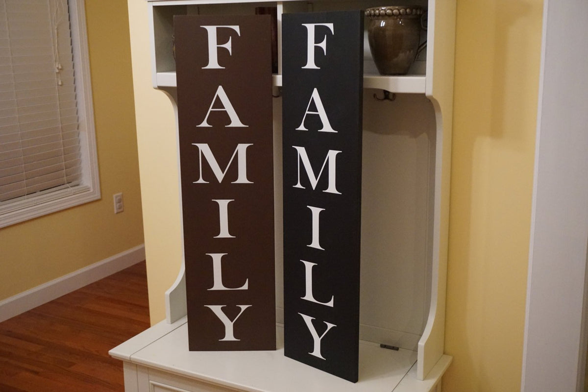 Family sign. Large vertical family sign. Custom family sign. Vertical