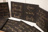 Black Love Is Patient Love is Kind. Wedding Decorations. 1 Corinthians 13. Wedding Aisle Signs. Wood Wedding Signs. Painted wedding Decor.