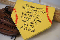 Coaches gift. Softball coach. Baseball coach. Home plate sign. Baseball sign. Softball sign. Custom sign. Gift for coach. Just for coach.