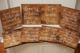 Love Is Patient Love is Kind Stained Wedding Decor. Light stained 1 Corinthians 13 Wedding Aisle Signs. Wood Wedding Signs.