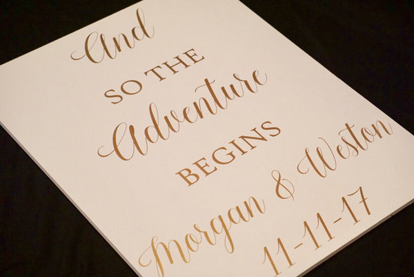 And our adventure begins wedding sign. Wood welcome decor. White welcome sign. Shab chic wedding decor. Elegant wedding.