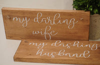 My Chair wedding signs. Rustic chair signs. My darling wife. My dashing husband. Wedding sign. Chair wood sign. Rustic wedding