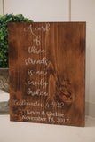 Wedding cord sign. A cord of three strands wood sign. Wedding decor. A cord of three strands wood sign. Rustic cord of strand of three cords
