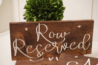 Row Reserved wedding sign. Reserved sign. Wedding prop. Wedding sign. Wood sign. Reserved wood sign. Wedding decor.