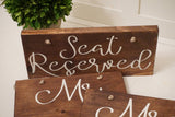 Seat Reserved wedding sign. Reserved sign. Wedding prop. Wedding sign. Wood sign. Reserved wood sign. Wedding decor.