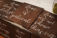 Rustic Wedding Aisle Signs. Love Is Patient, Love is Kind Rustic Wedding Decor. 1 Corinthians 13 Wedding Aisle Signs. Rustic wedding decor.