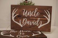 Hunting themed wedding. Hunting bedroom decor. Here comes the bride. Hunting wedding sign. Hunting wedding prop. The hunt is over wood