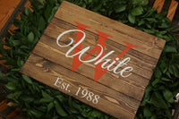 Stained slat family name sign. Family wood sign. Wedding family sign. Family established sign. Stained established sign. Custom wood sign.