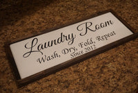 Laundry room farmhouse sign. Laundry room framed sign. Wash, rinse, fold, repeat wood sign. Laundry room wood sign. Laundry room sign.