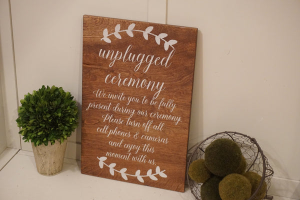 Unplugged wedding sign. Rustic unplugged wedding. Rustic wedding decor. Rustic wedding sign. Unplugged ceremony sign. No phone wedding sign.