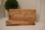 Donut Bar sign. Donut table sign. Rustic donut bar. Wedding table sign. Wedding prop. Wedding sign. Rustic sweets decor.