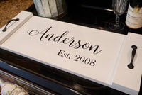 Personalized serving platter. Serving tray. Wood tray. Wood serving tray. Wedding serving tray. Custom serving tray.