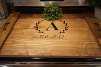Stove top cover. Initial Stove top tray.  Custom stove tray. Wood stove cover.  Custom stove cover. Custom stove tray. Initial stove tray.