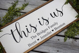 This is us farmhouse sign. Gift for mom. Personalized farmhouse sign. Farmhouse decor. Custom framed sign. Mother's Day gift. Gift for dad.