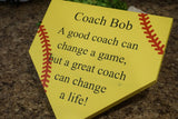 Coaches gift. Thank you coach. Softball coach. Baseball coach. Home plate sign. Baseball sign. Softball sign. Custom sign. Gift for coach.
