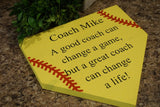 Coaches gift. Thank you coach. Softball coach. Baseball coach. Home plate sign. Baseball sign. Softball sign. Custom sign. Gift for coach.