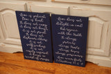 Love is patient love is kind large wood wedding decor. Navy wedding decor. Wedding aisle decor. 1 Corinthians 13. Navy wedding aisle decor.