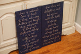 Love is patient love is kind large wood wedding decor. Navy wedding decor. Wedding aisle decor. 1 Corinthians 13. Navy wedding aisle decor.