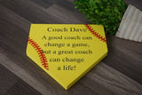 Coaches gift. Thank you coach. Softball coach. Baseball coach. Home plate sign. Baseball sign. Softball sign. Custom sign. Gift for coach.