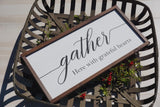 Gather sign. Gather wood sign. Fall decor. Kitchen decor. Dinning room decor. Farmhouse decor. Gather here sign. .....