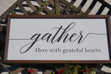Gather sign. Gather wood sign. Fall decor. Kitchen decor. Dinning room decor. Farmhouse decor. Gather here sign. .....