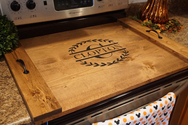 Personalized Wooden Stove Top Covers