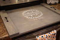 Stove top cover. Wood stove top tray.  Stove organizer. Wood stove cover.  Custom stove cover. Custom stove tray. Stove tray. Stove top.