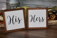 His and Hers farmhouse signs. Farmhouse wedding signs. His and Hers wedding decor. Mr and Mrs farmhouse signs. His and Hers framed signs.