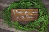 Please sign our guest book. Guest book sign. Rustic guest book. Wedding sign. Wedding prop. Wedding wood sign.