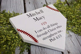 Philippians 4:13 home plate. I can do all things baseball home plate. Home plate sign. Baseball sign. Softball sign. Personalized home plate