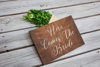 Here comes the bride. Ring bearer sign. Wedding decor. Rustic wedding. Wedding sign. Here she comes. Here comes the bride sign.