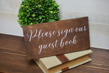 Rustic wedding sign. Please sign our guest book.  Reserved wedding decor. Wedding sign.  Please sign our guest book.