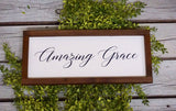 Amazing grace sign. Amazing grace farmhouse decor. Amazing grace how sweet the sound sign. Amazing grace wood sign. Inspirational sign.