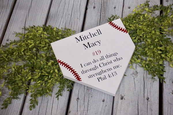Philippians 4:13 home plate. I can do all things baseball home plate. Home plate sign. Baseball sign. Softball sign. Personalized home plate