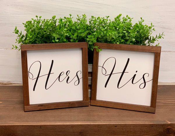 His and Hers signs. Farmhouse signs. Farmhouse decor. Wedding decor. His and Hers wedding decor. Mr and Mrs farmhouse signs. Farmhouse theme