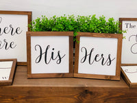 His and Hers farmhouse signs. Farmhouse wedding signs. His and Hers wedding decor. Mr and Mrs farmhouse signs. His and Hers framed signs.