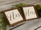 His and Hers signs. Farmhouse signs. Farmhouse decor. Wedding decor. His and Hers wedding decor. Mr and Mrs farmhouse signs. Farmhouse theme