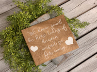 We know you'd be here today rustic wedding sign. If heaven wasn't so far away  wedding sign. Rustic wedding sign. Rustic wedding decor.