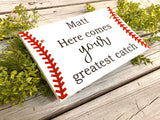 Here comes the bride wedding sign. Here comes your greatest catch sign. Wedding prop. Wedding sign. Wood sign. Wedding decor.