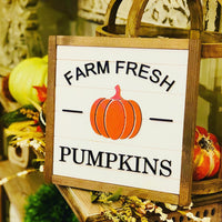 Fall decor. Fall signs. 3D sign. Farmhouse sign. Farmhouse decor. Wood art. Pumpkin sign. Hello fall sign. Shiplap sign. Farm fresh.